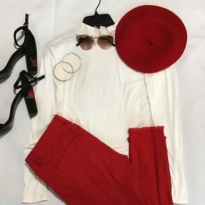 White long sleeve turtle neck